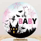 Oh Baby Spinnennetz Schloss Schläger Babydusche Runden Hintergrund